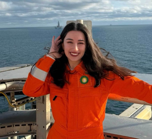 bp employee in orange suit