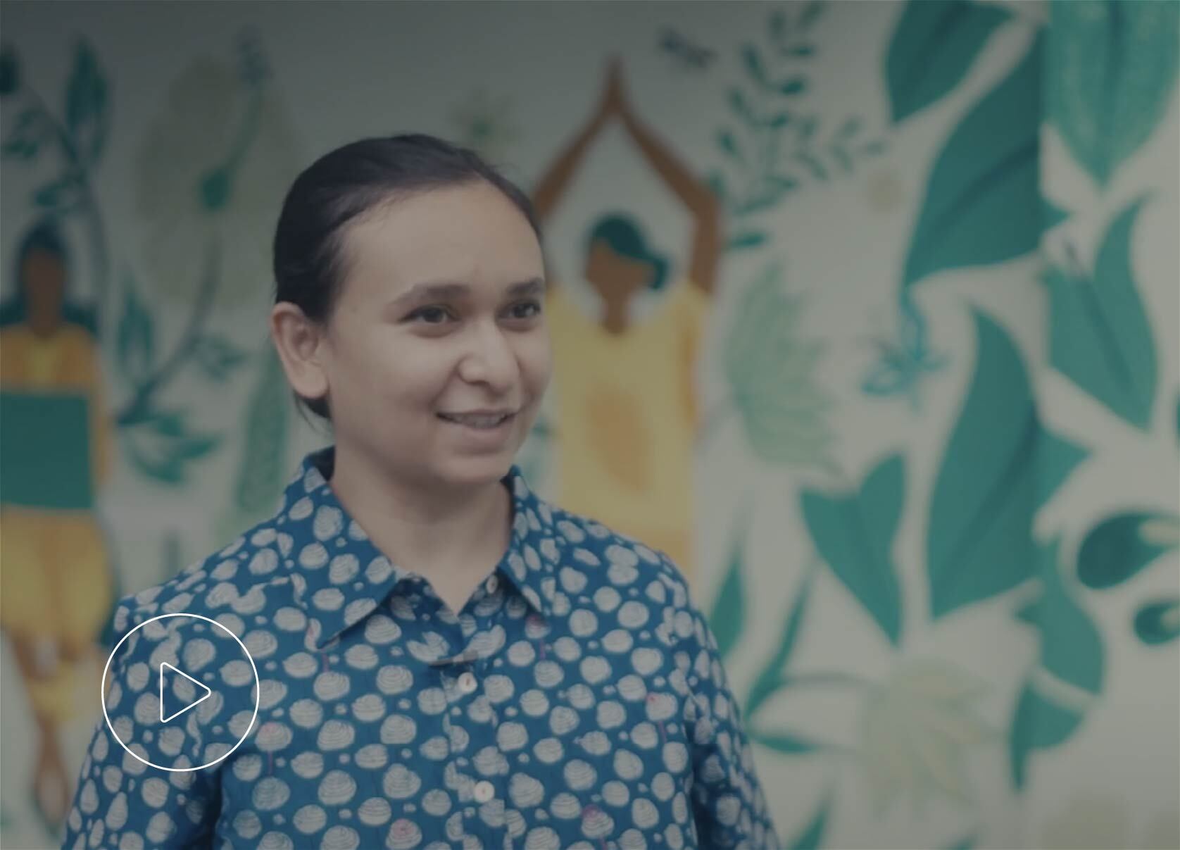 Woman smiling video thumbnail.